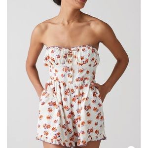Ivory floral romper Urban Outfitters